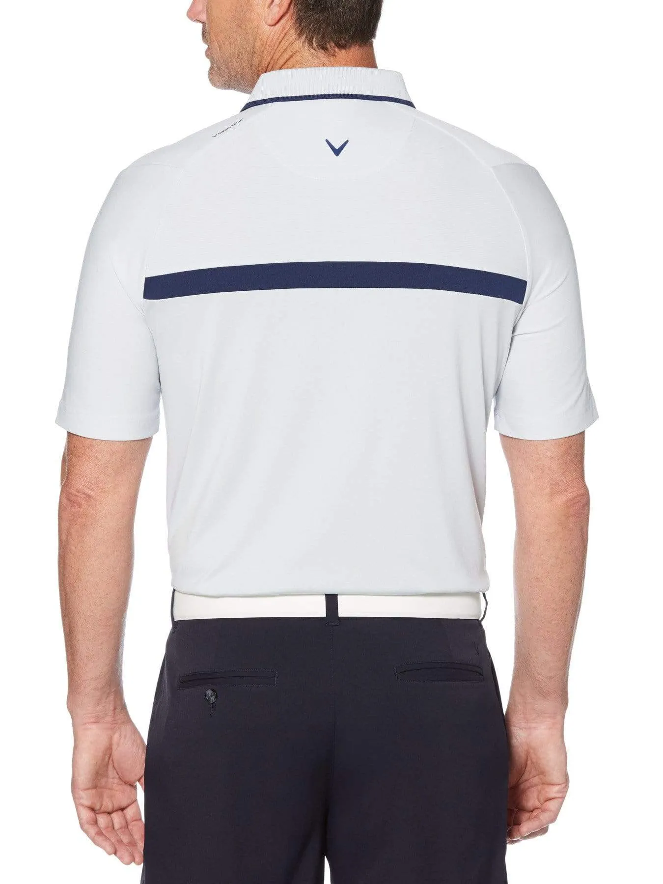 Mens Swing Tech™ Fine Line Color Block Polo