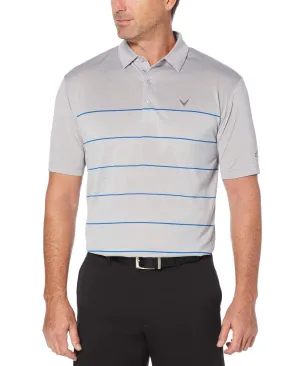 Mens Ventialted Heather Stripe Polo