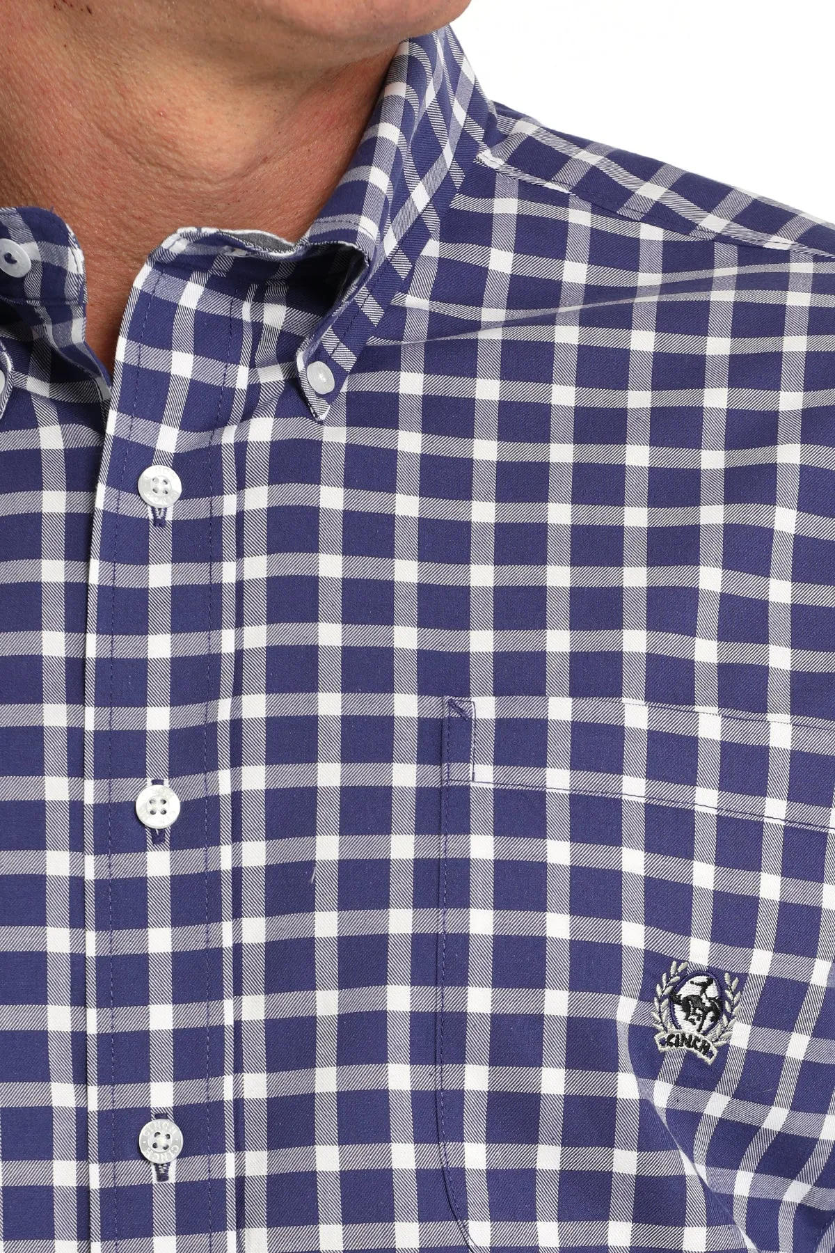 Men's Vintage Plaid Button-Down Western Shirt - Purple