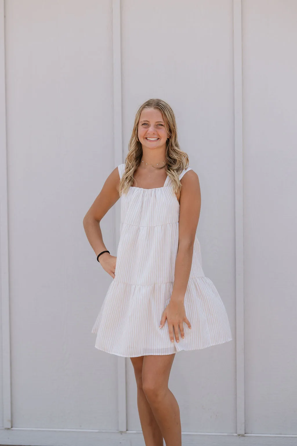 MERANDA STRIPED TIERED DRESS BY IVY & CO