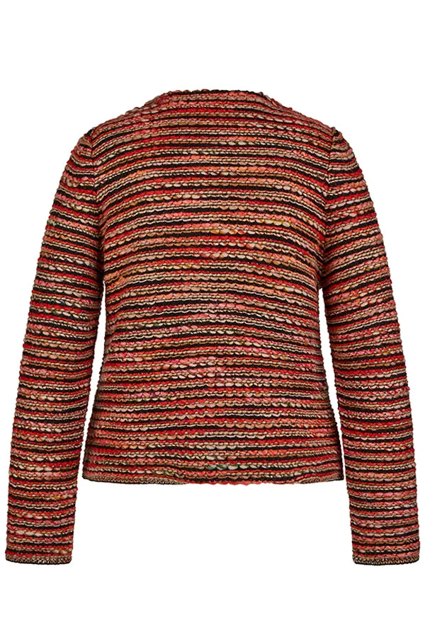 ORANGE KNIT BUTTONED CARDIGAN