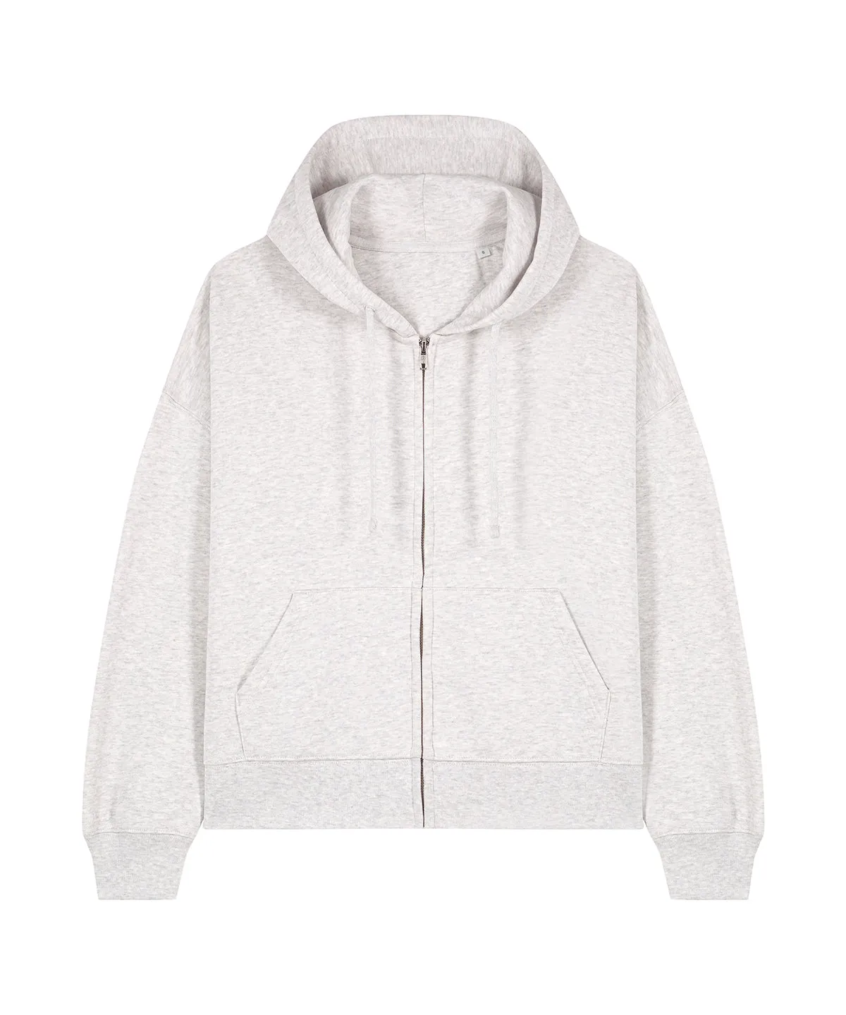 Organic Dropped Shoulder Zipped Hoodie: Womens