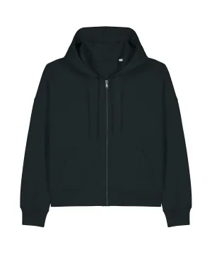 Organic Dropped Shoulder Zipped Hoodie: Womens
