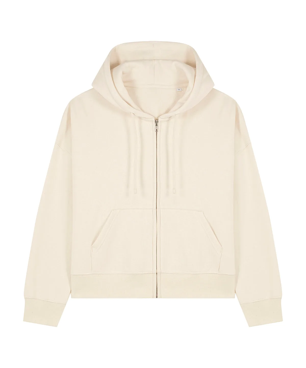 Organic Dropped Shoulder Zipped Hoodie: Womens