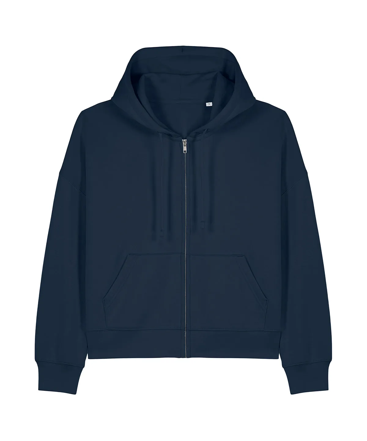 Organic Dropped Shoulder Zipped Hoodie: Womens