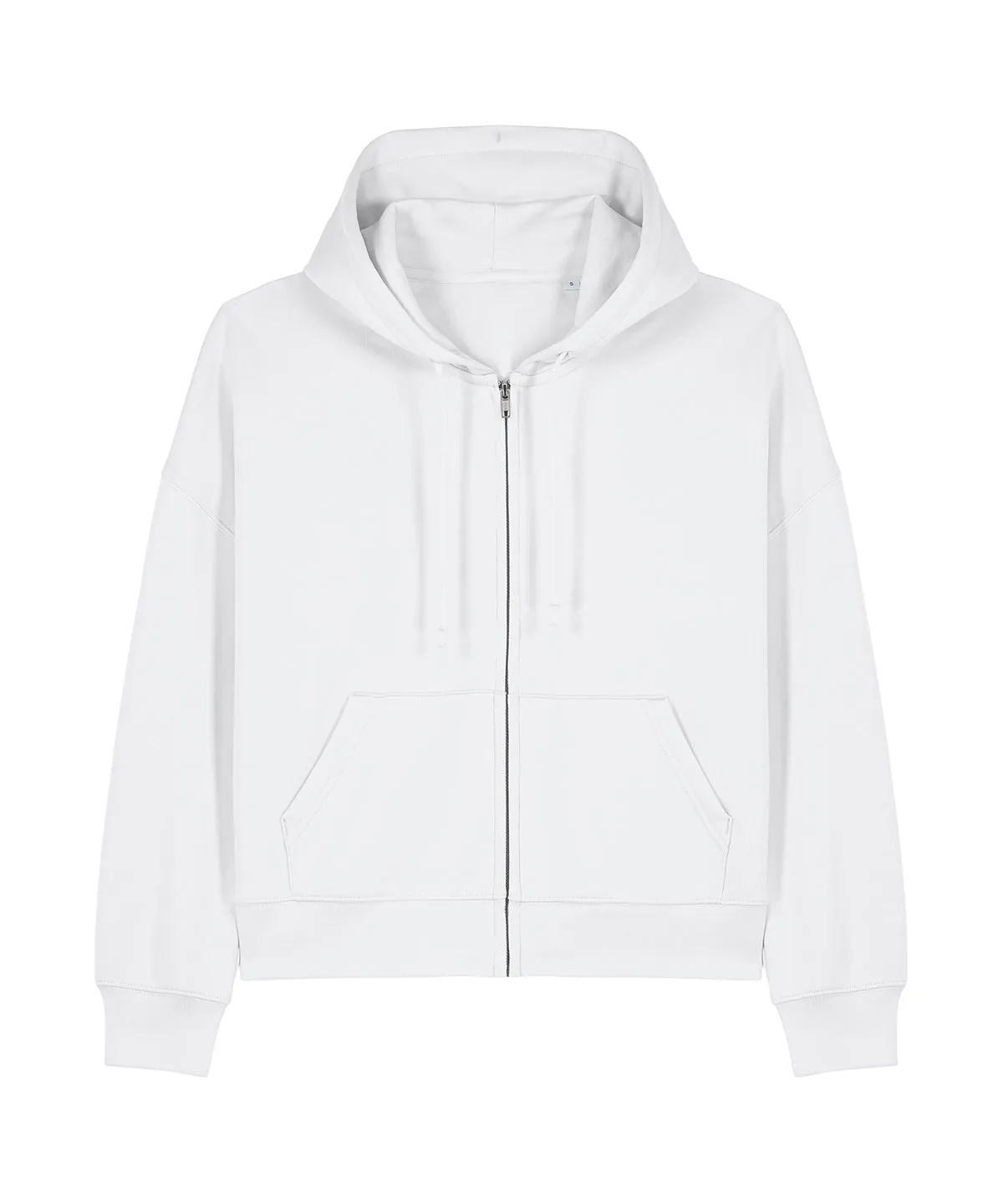 Organic Dropped Shoulder Zipped Hoodie: Womens