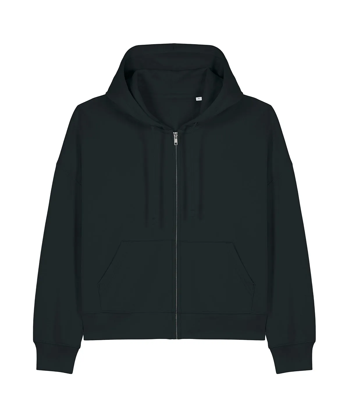 Organic Dropped Shoulder Zipped Hoodie: Womens