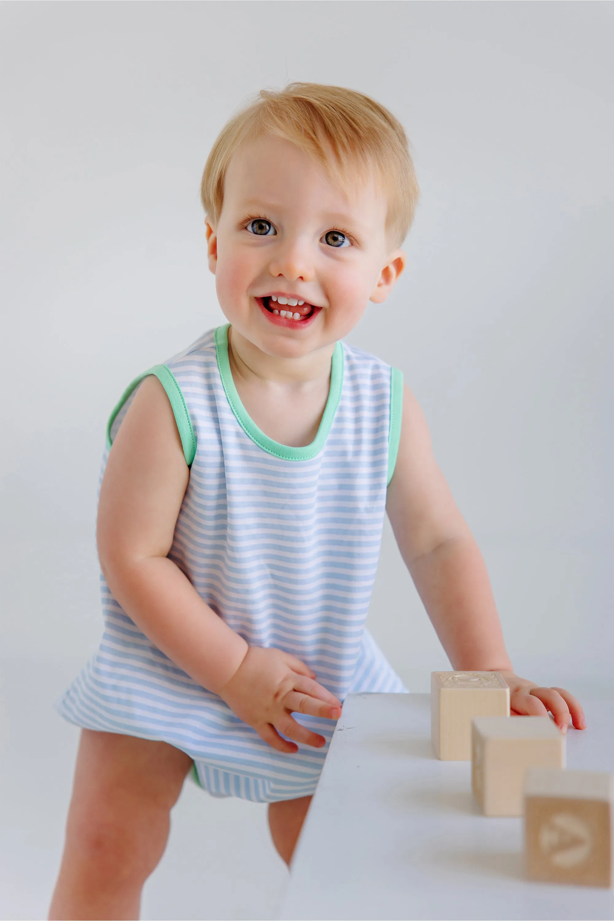 Patton Play Bubble - Buckhead Blue Stripe with Grace Bay Green
