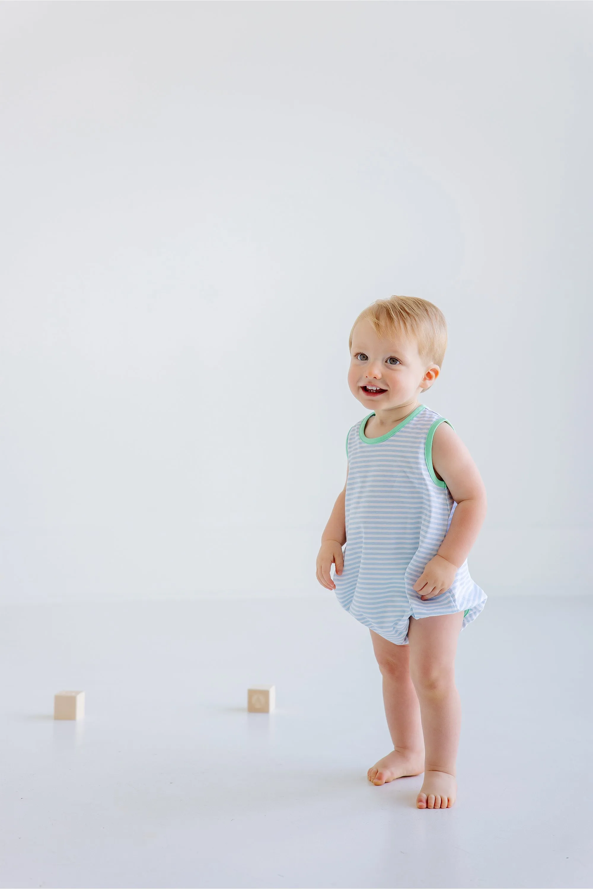 Patton Play Bubble - Buckhead Blue Stripe with Grace Bay Green