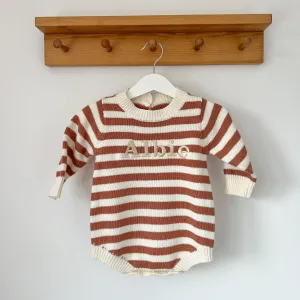 Personalised Stripe Knitted Romper