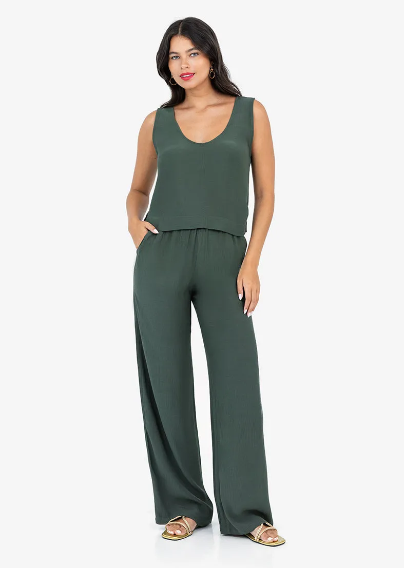 Plisse Tank Ivy Green