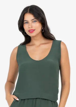Plisse Tank Ivy Green