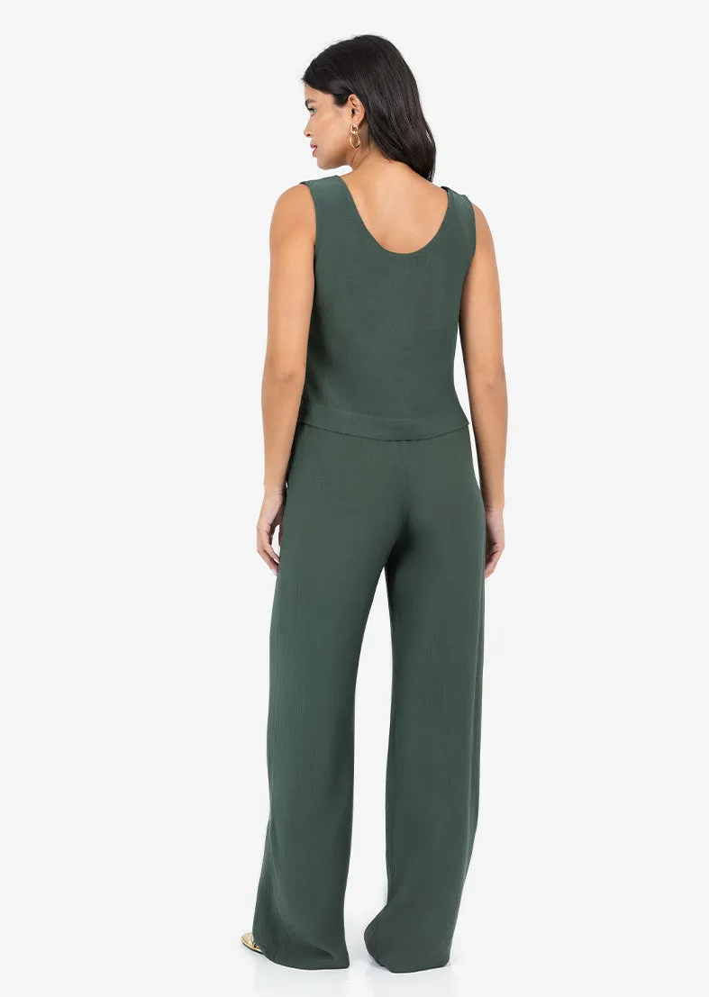 Plisse Tank Ivy Green