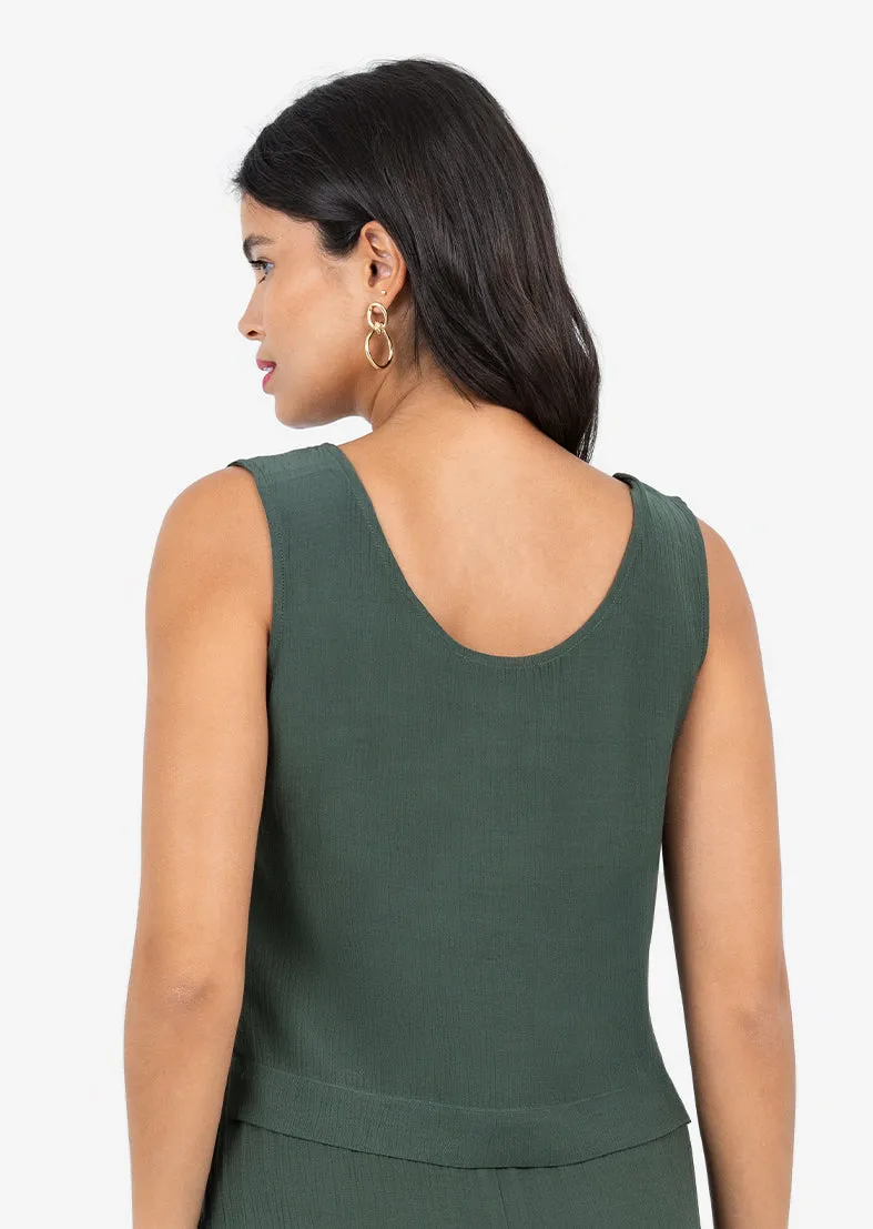Plisse Tank Ivy Green