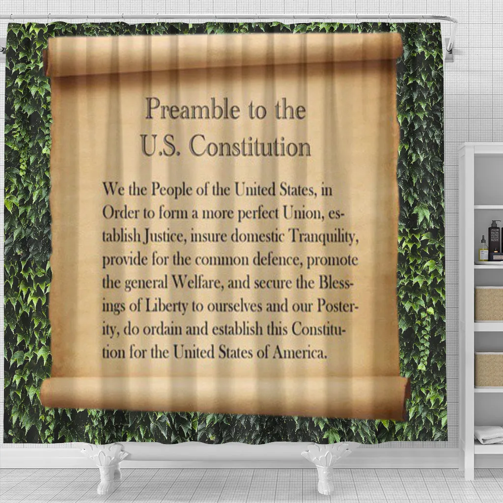 Preamble to The Constitution on Ivy Shower Curtain Lawyer Politician Patriot Gift