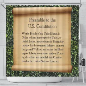 Preamble to The Constitution on Ivy Shower Curtain Lawyer Politician Patriot Gift