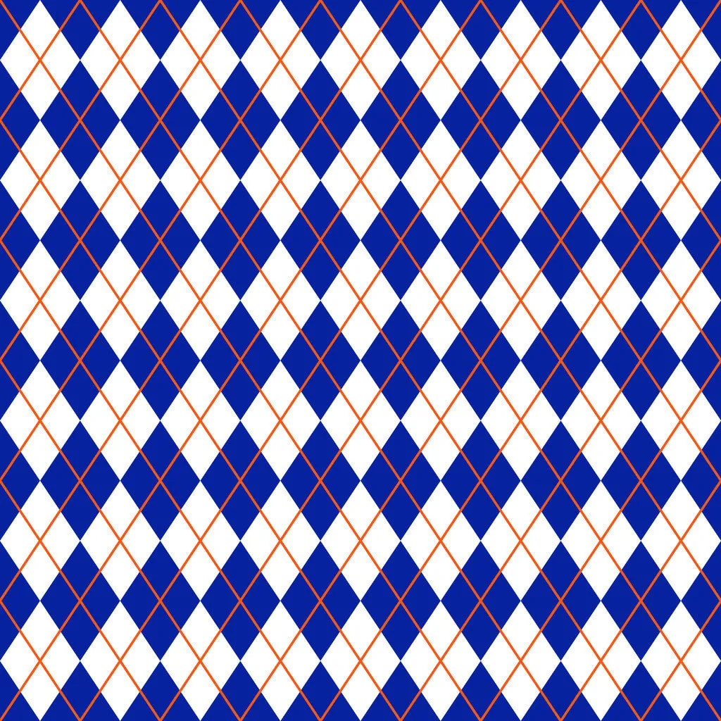 Preppy Royal Blue and Orange Heat Transfer Vinyl Sheet