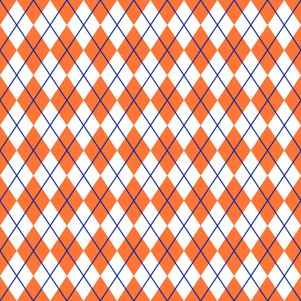 Preppy Royal Blue and Orange Heat Transfer Vinyl Sheet