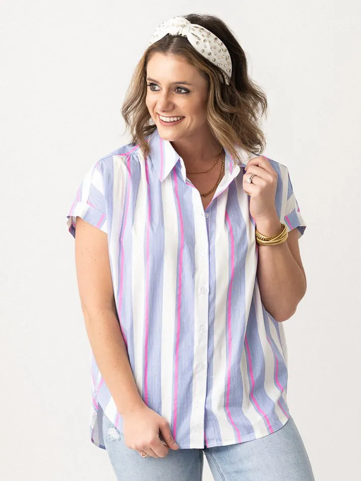 Preppy Vibes Button Front Top