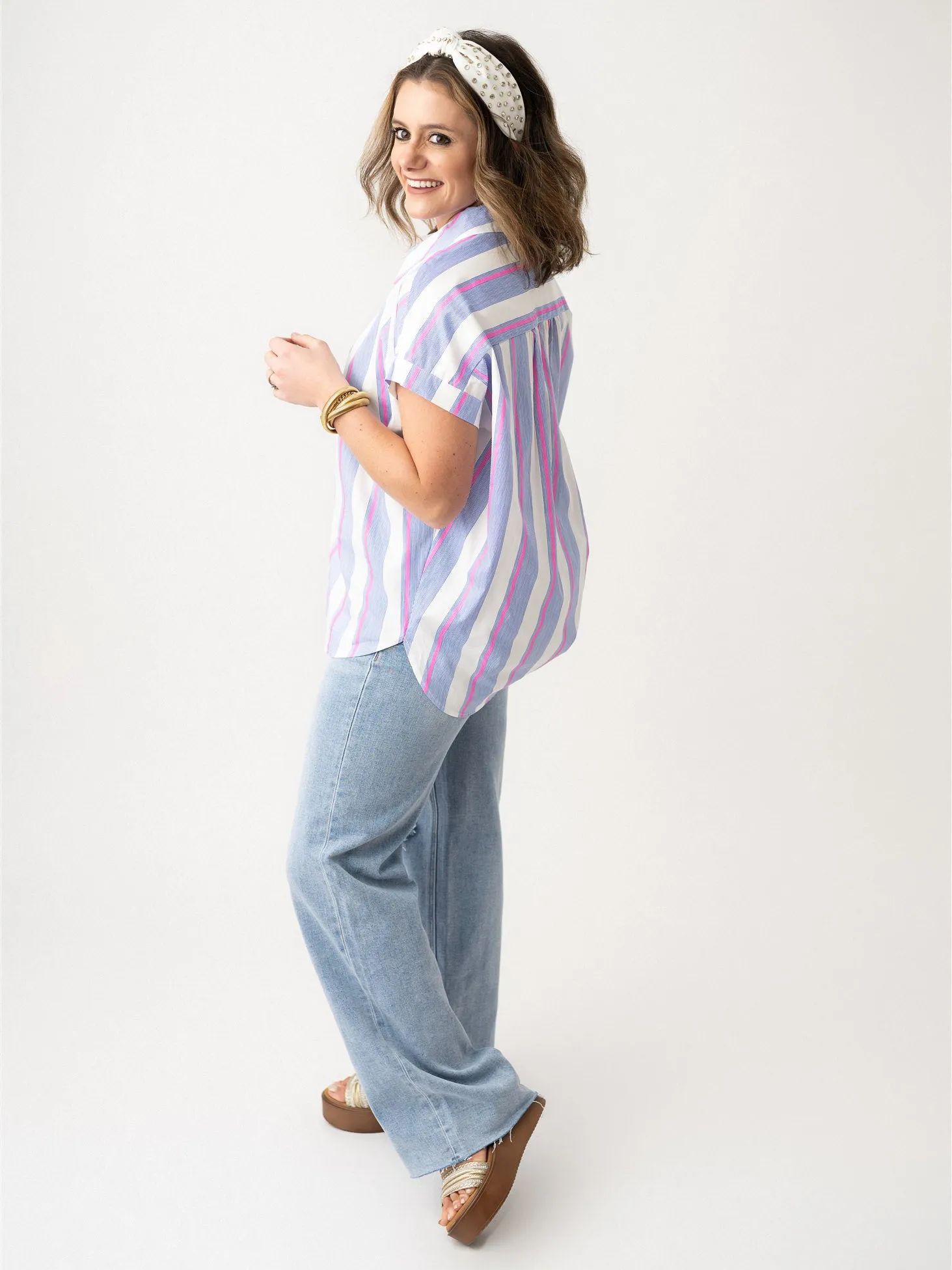 Preppy Vibes Button Front Top