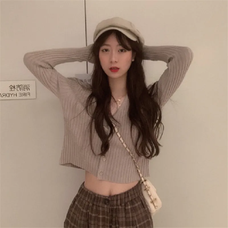 "SIX COLOR KNITTED CROP" CARDIGAN N110510