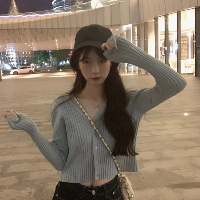 "SIX COLOR KNITTED CROP" CARDIGAN N110510