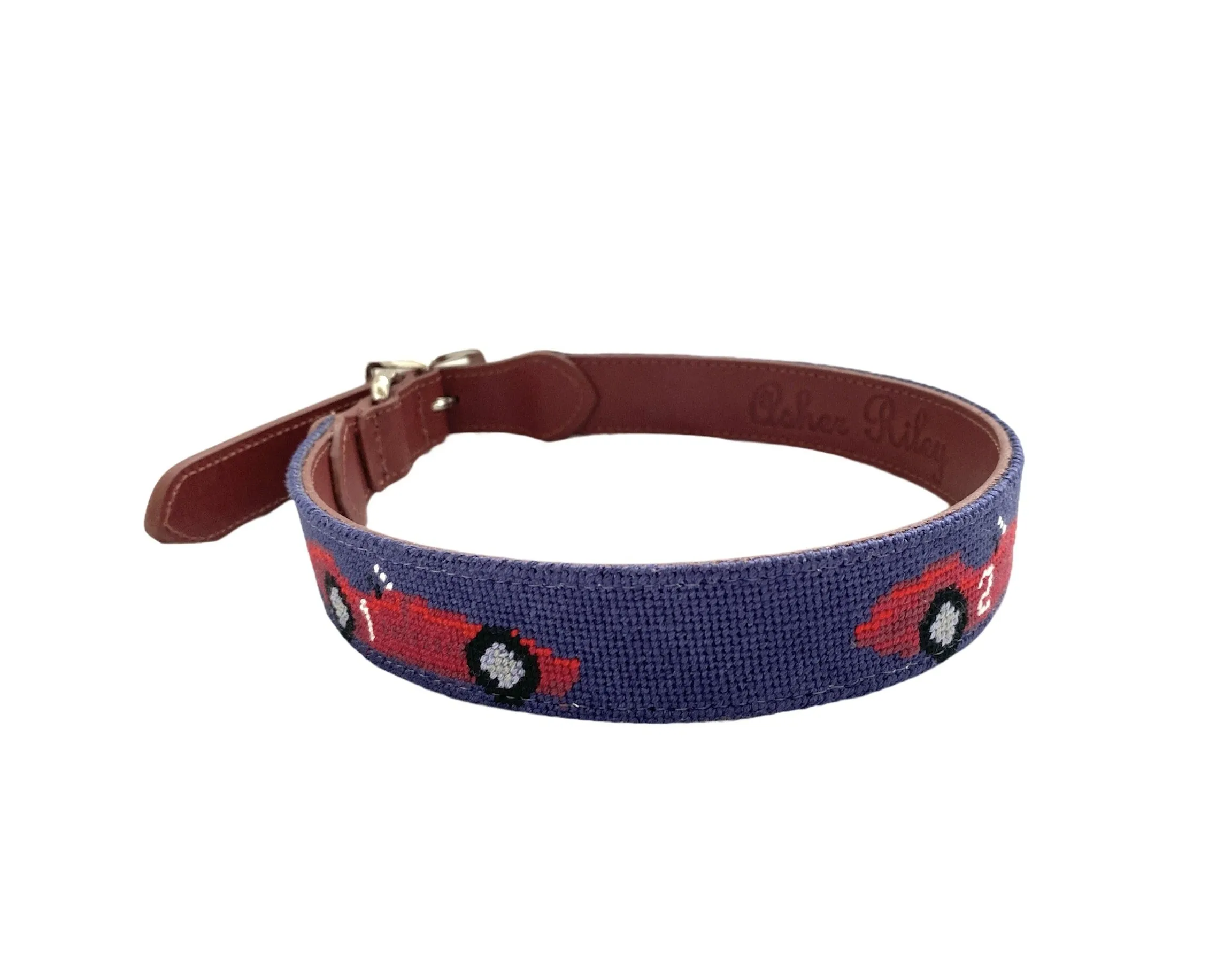 RACE CAR NEEDLEPOINT DOG COLLAR™