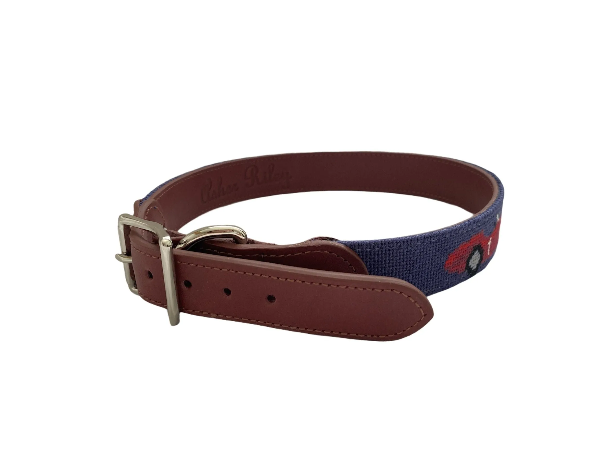 RACE CAR NEEDLEPOINT DOG COLLAR™
