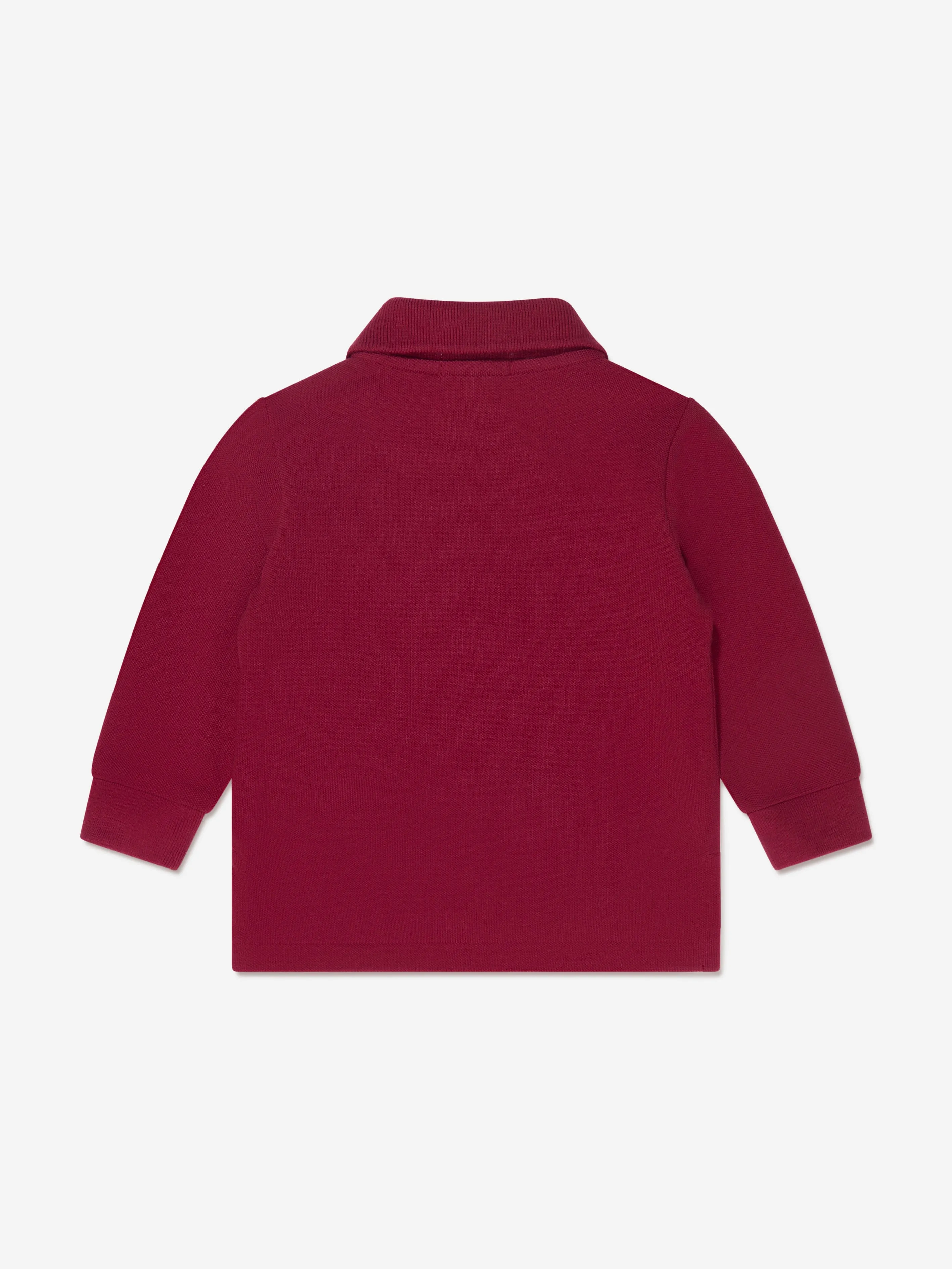 Ralph Lauren Baby Boys Long Sleeve Bear Polo Shirt in Red