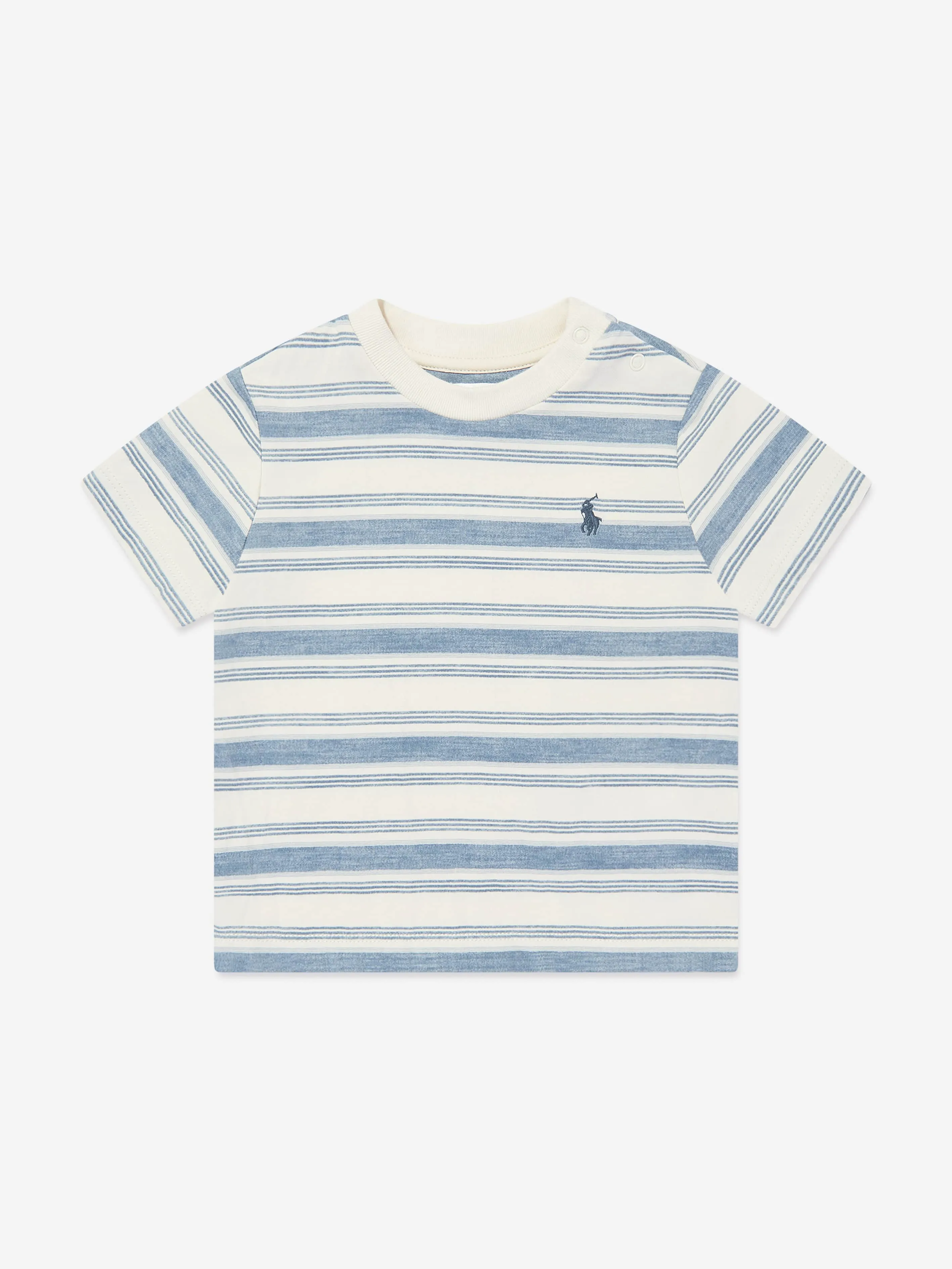 Ralph Lauren Baby Boys Striped Logo T-Shirt in Blue