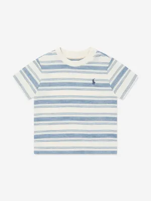 Ralph Lauren Baby Boys Striped Logo T-Shirt in Blue