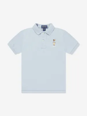 Ralph Lauren Boys Bear Polo Shirt in Blue