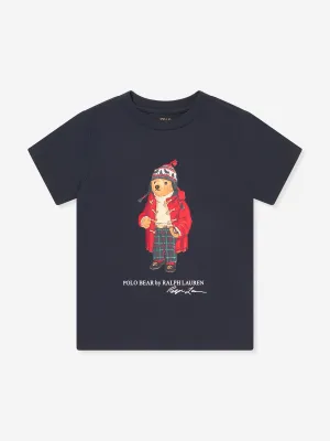 Ralph Lauren Boys Bear T-Shirt in Navy