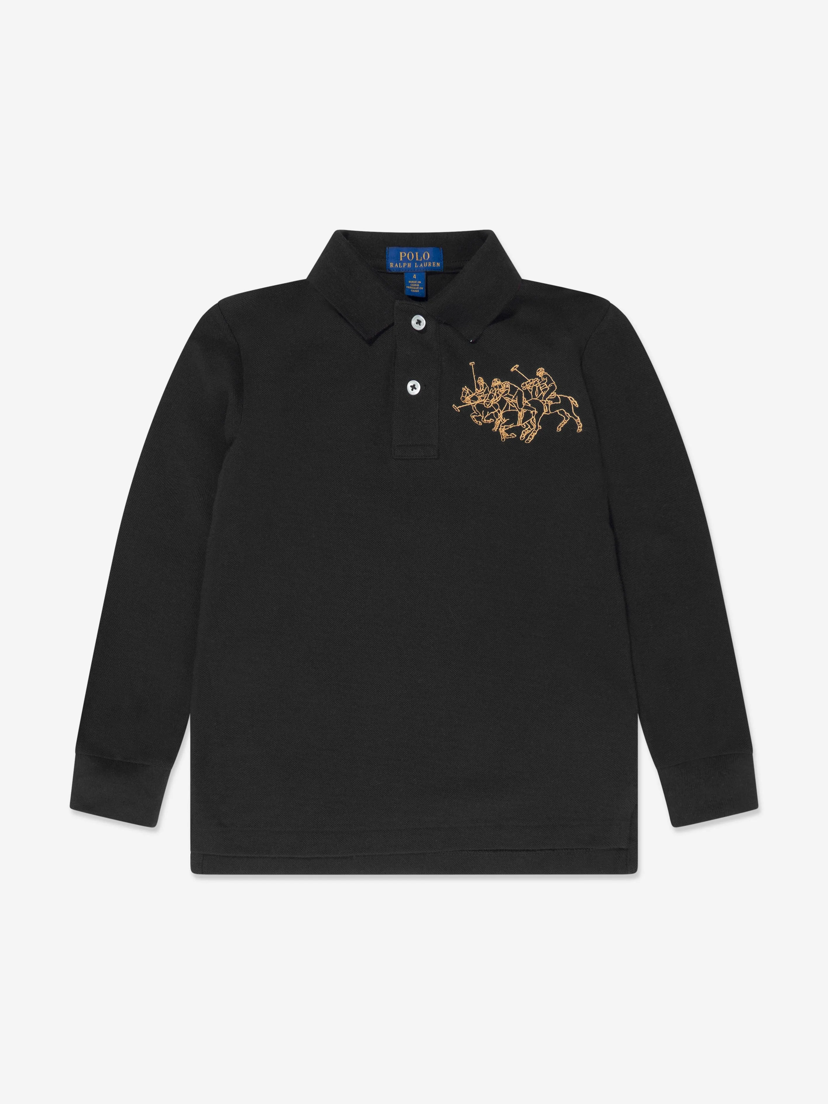 Ralph Lauren Boys Long Sleeve Polo Shirt in Black