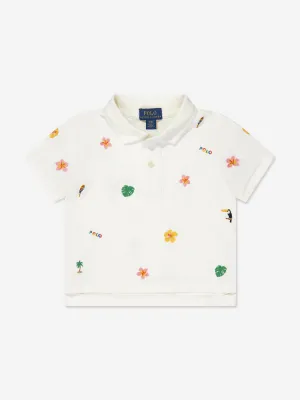 Ralph Lauren Girls Boxy Polo Shirt in Ivory