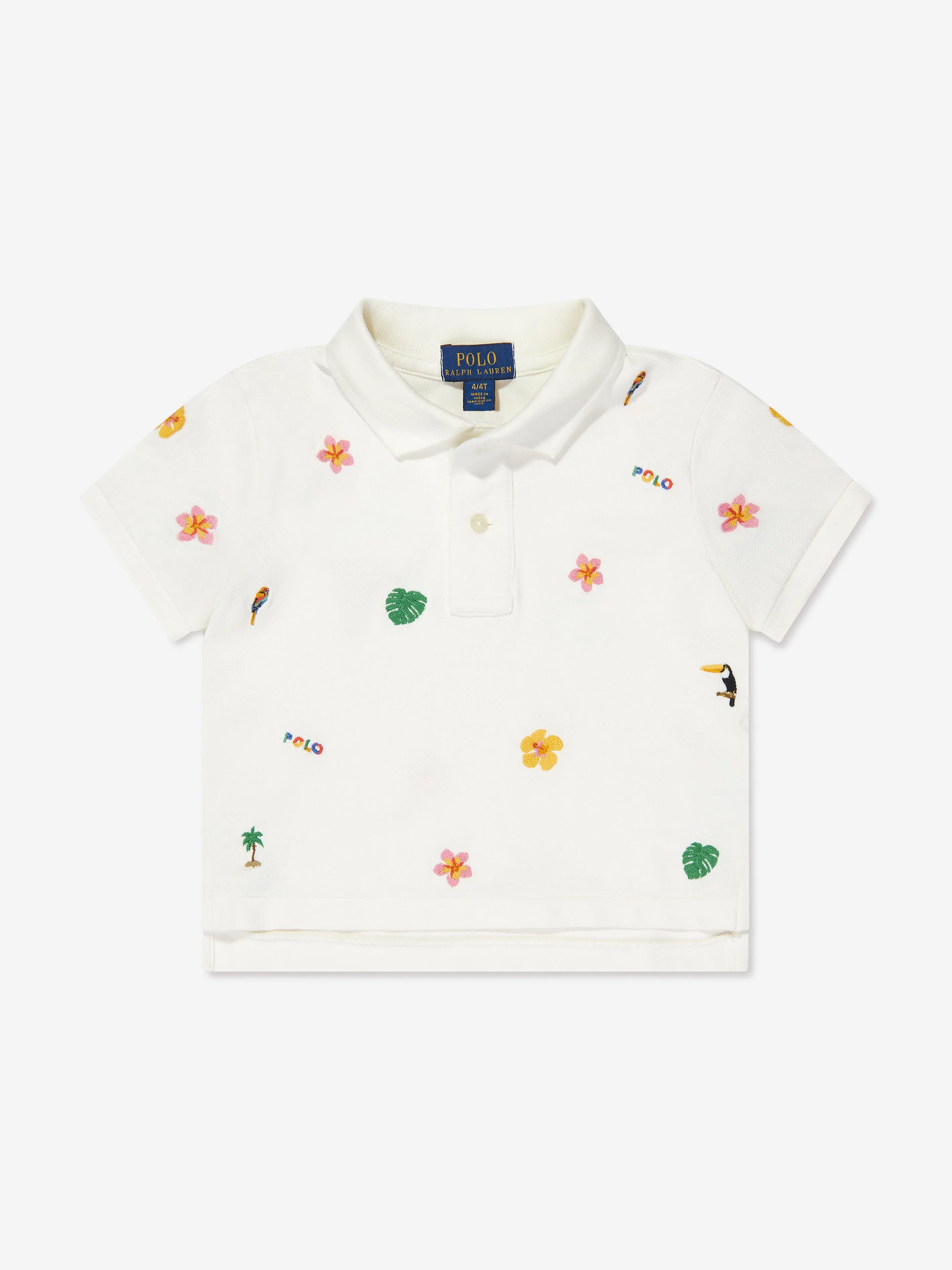 Ralph Lauren Girls Boxy Polo Shirt in Ivory