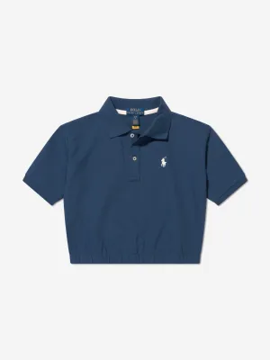 Ralph Lauren Girls Logo Polo Shirt in Navy