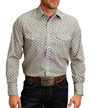 Roper Men's Long Sleeve Grey Button Down Shirt