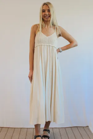 SARIN OATMEAL CROCHET SUNDRESS DRESS BY IVY & CO
