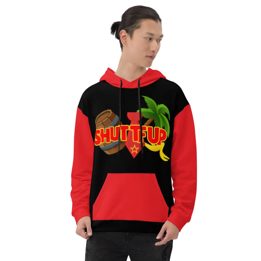 Shut TF Up Unisex Hoodie - Black/Red