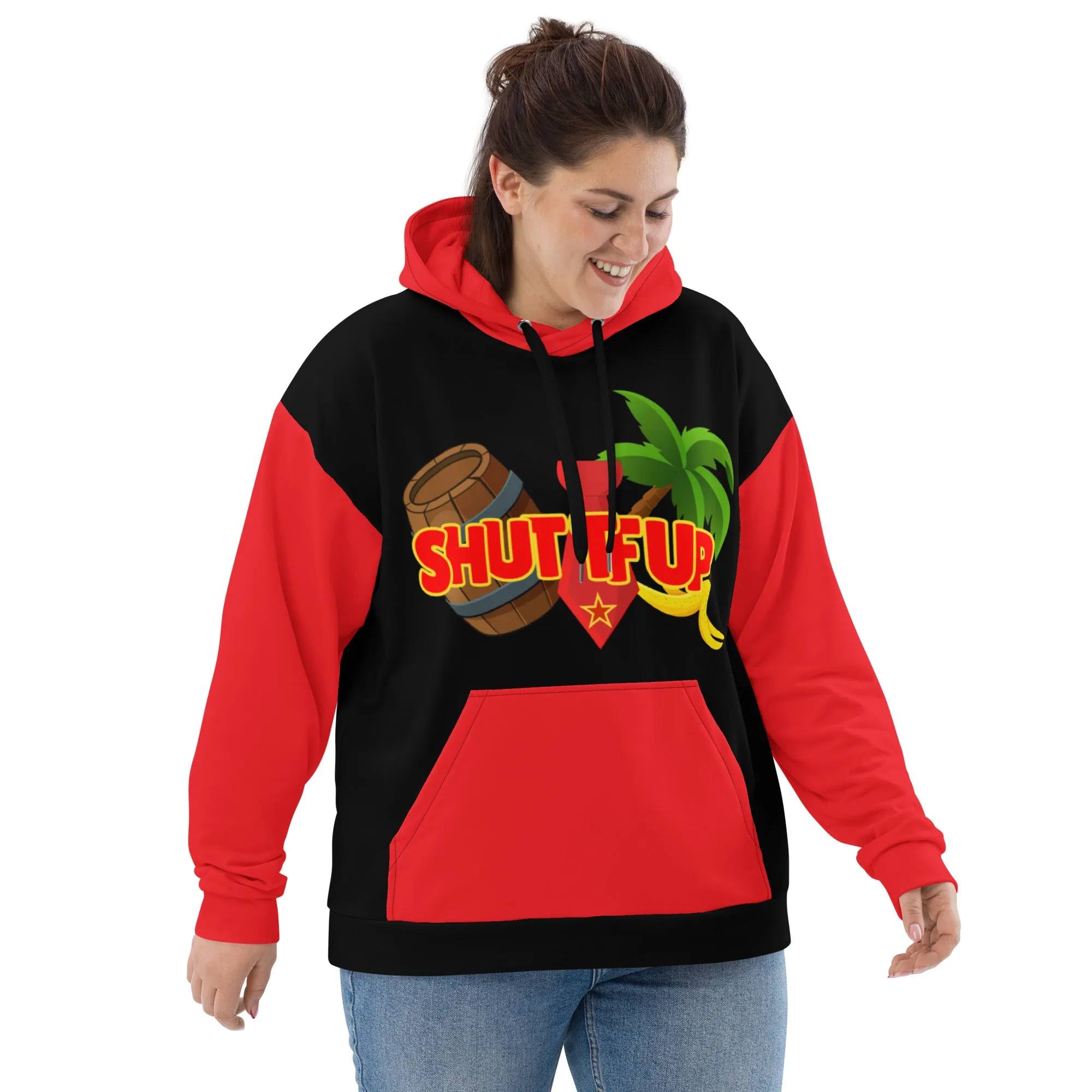 Shut TF Up Unisex Hoodie - Black/Red