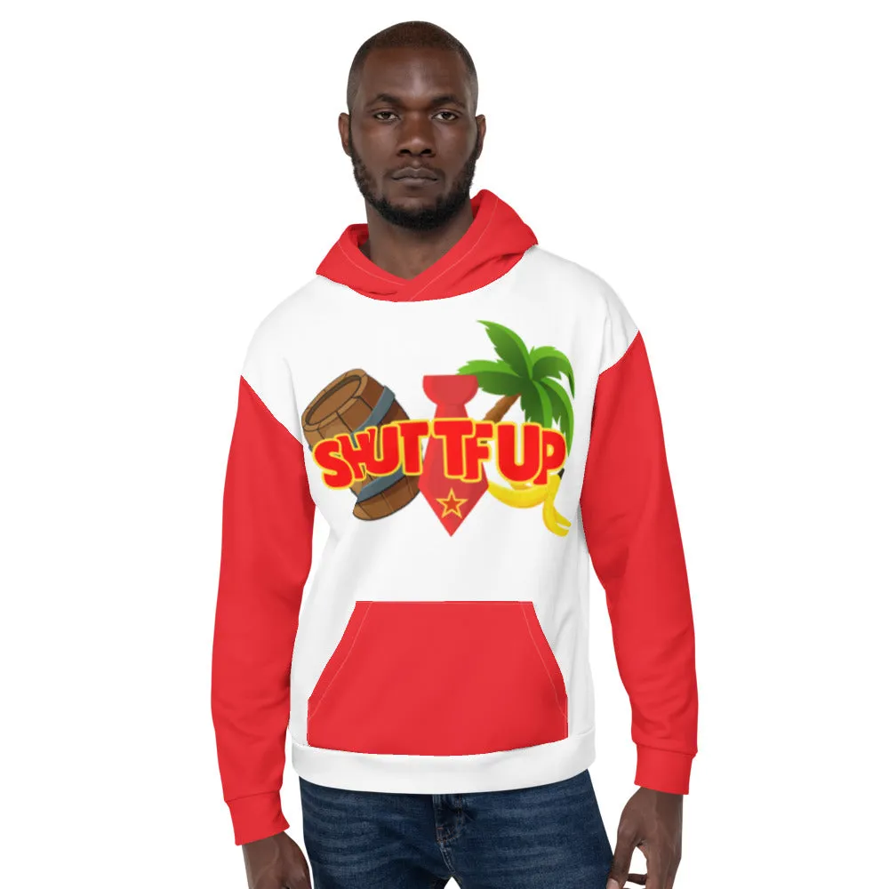 Shut TF Up Unisex Hoodie - White/Red