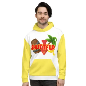 Shut TF Up Unisex Hoodie - White/Yellow