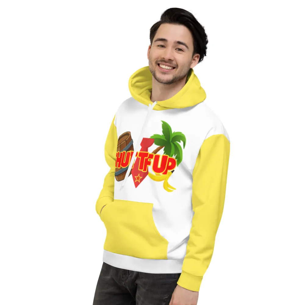 Shut TF Up Unisex Hoodie - White/Yellow