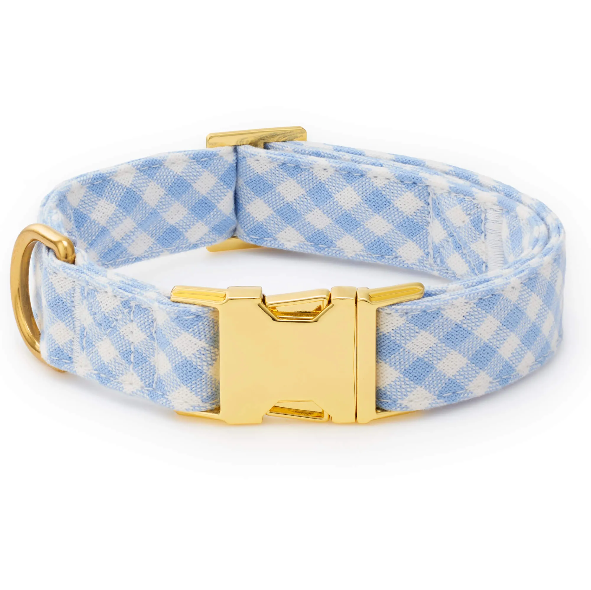 Sky Blue Gingham Bow Tie Collar