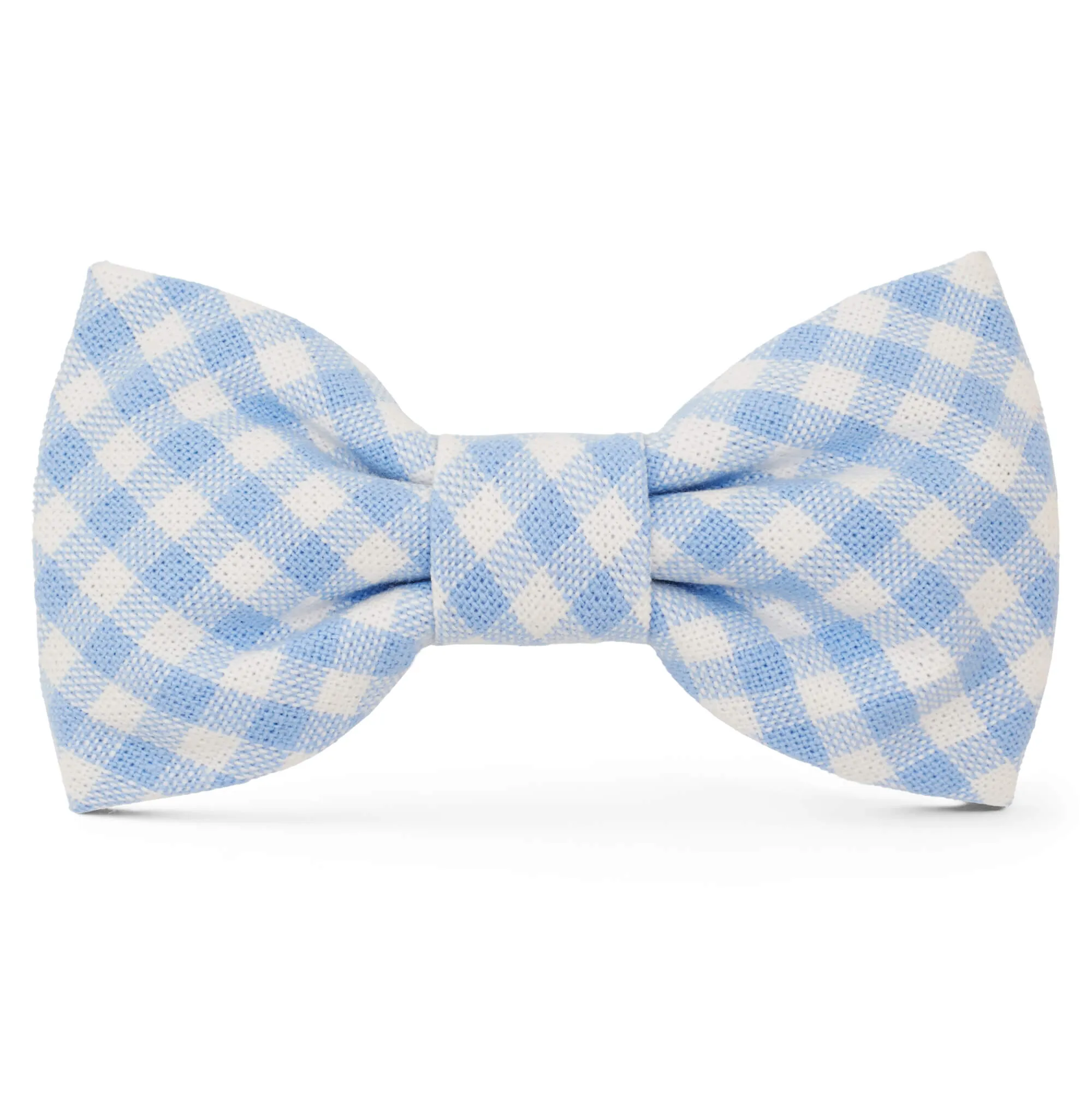 Sky Blue Gingham Dog Bow Tie