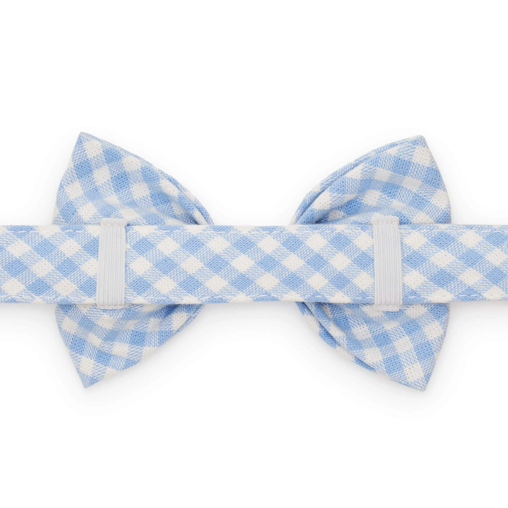 Sky Blue Gingham Dog Bow Tie