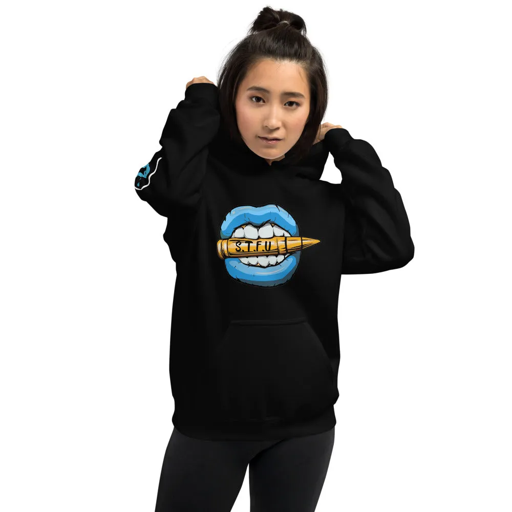 STFU Ice Blue Logo Unisex Hoodie - Black