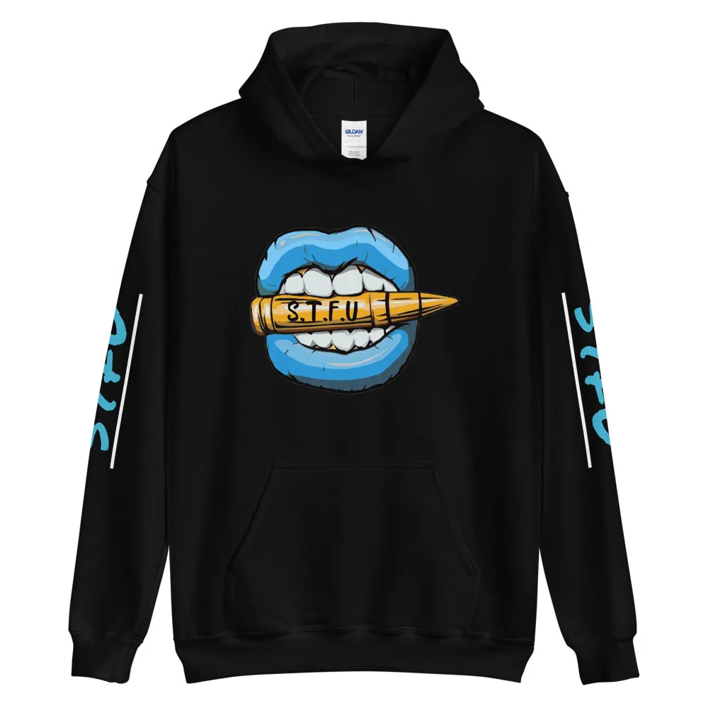 STFU Ice Blue Logo Unisex Hoodie - Black