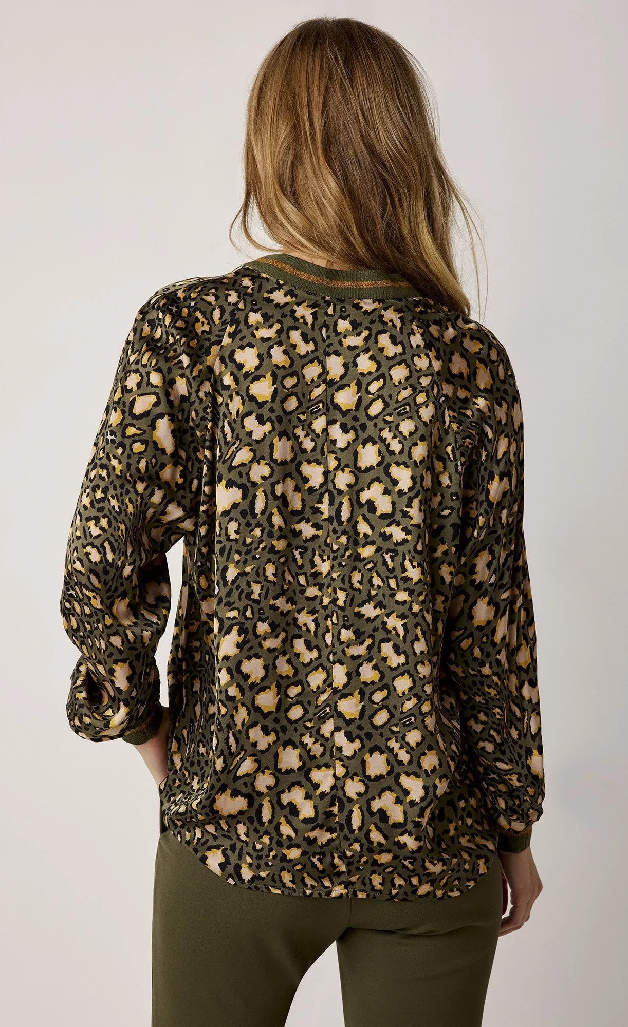 Summum Animal Print V-neck Top